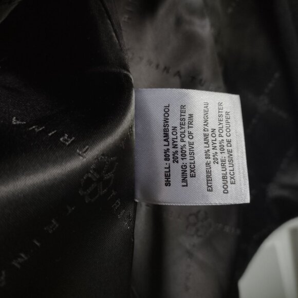 Trina Turk wool moto winter coat - faux leather - sweater trim - EUC - size 10 - Picture 8 of 8